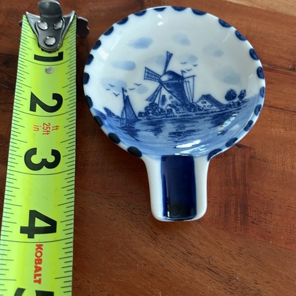 Vintage Hand Painted Green Bird Pottery Individual Ashtrays or For Dipping Sushi - Picture 5 of 7